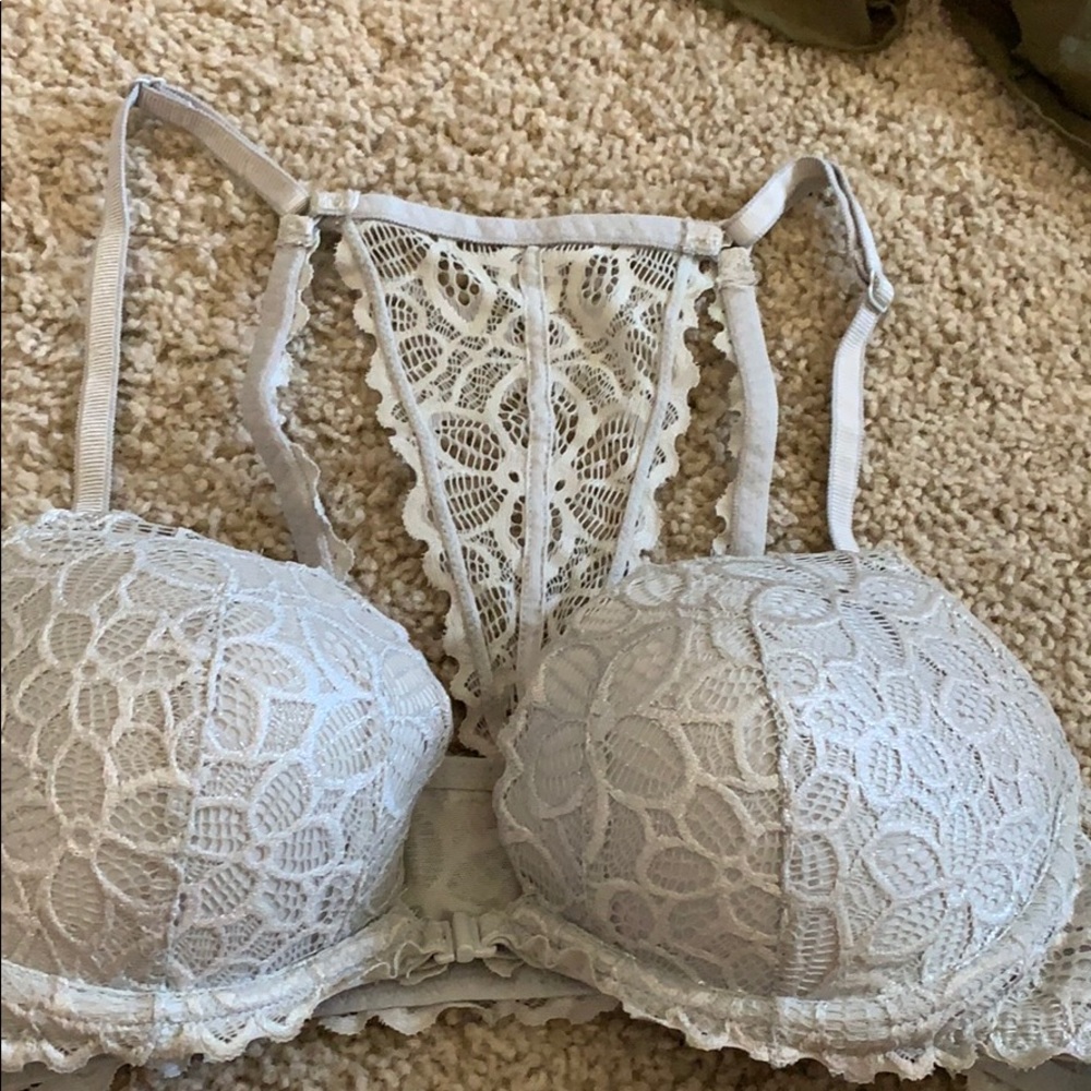 Pink silver sparkle racerback bra